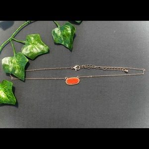 Coral stone pendant choker.